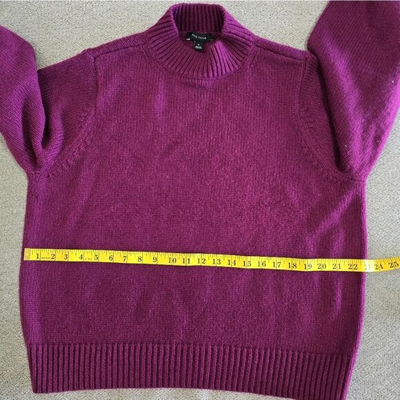 Ann Taylor Plum Purple Balloon Sleeve Mock Neck Sweater - Size XL - Picture 6 of 11